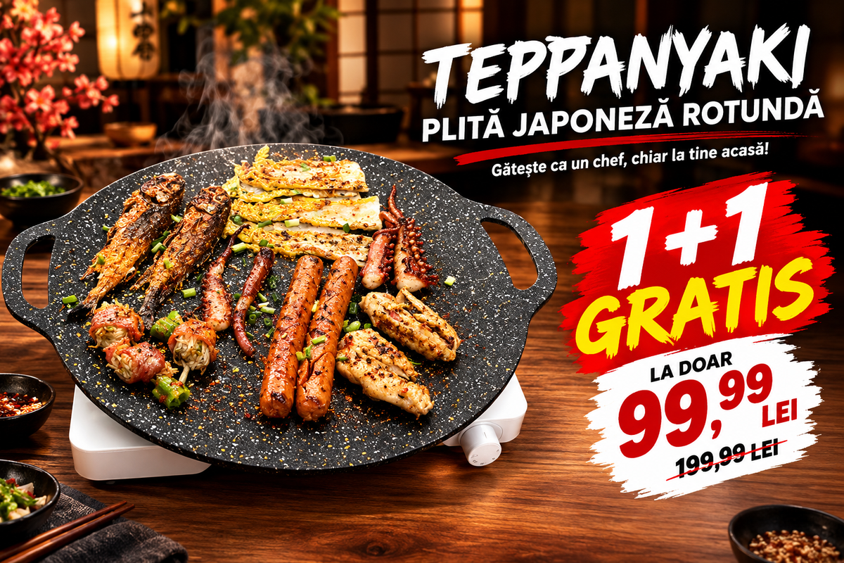 Plită teppanyaki rotundă - 1+1 GRATIS
